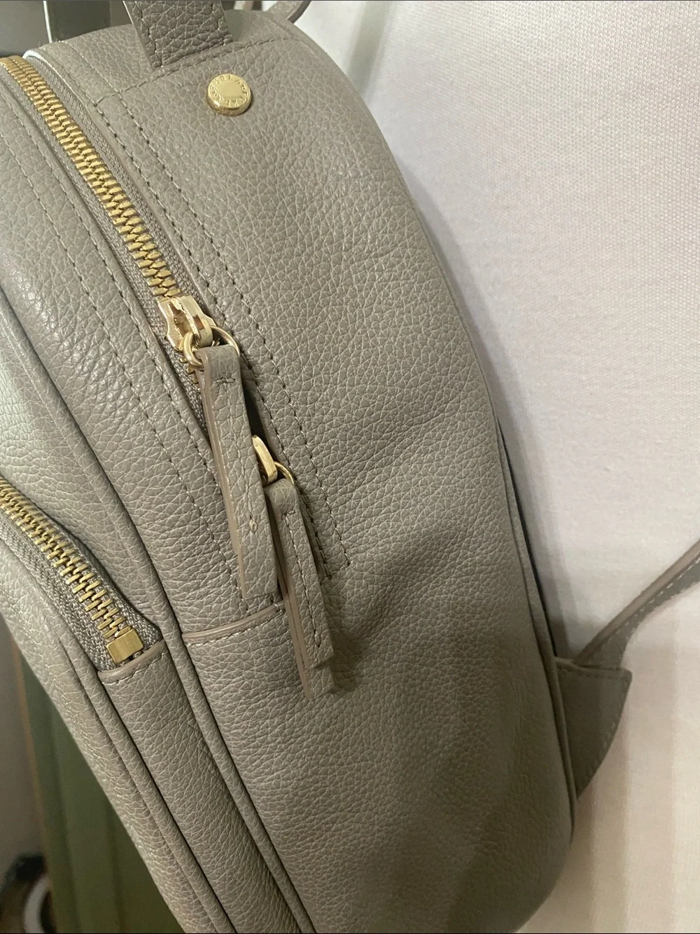Furla Frida Italian Lux Soft gray Pebbled Leather Backpack